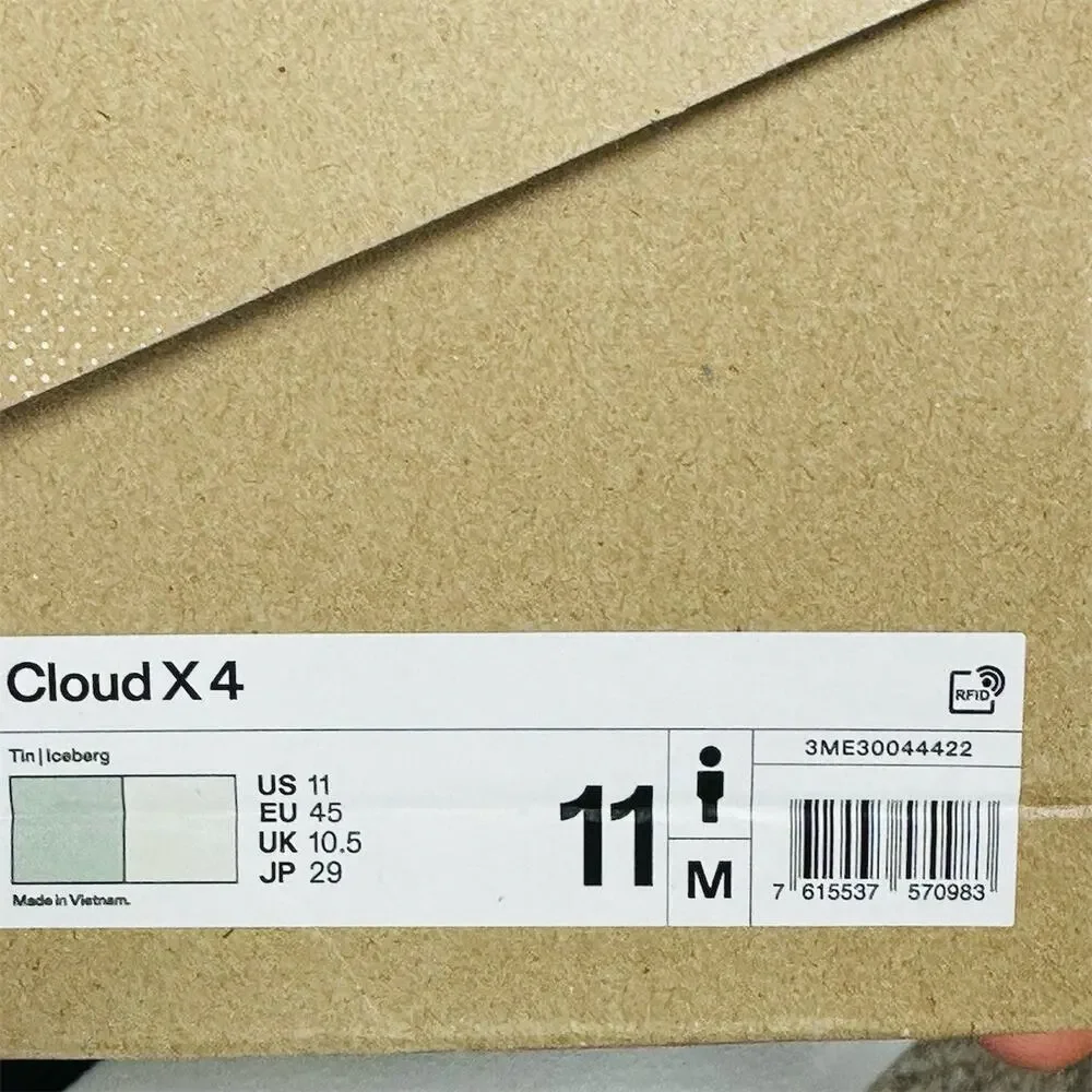 On Running Cloud X 4 Gray Mint Sneakers | Men’s Size 11 US | NWD Store Display